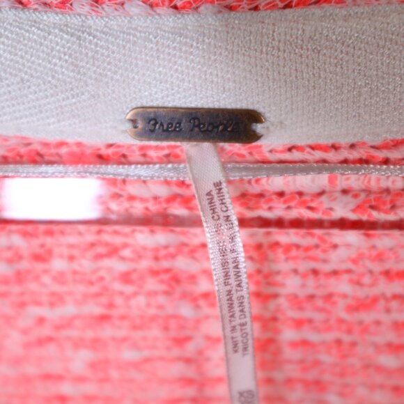 FREE PEOPLE Bright Lights Sweater Neon Pink V Neck Casual Oversized XS - Picture 3 of 8